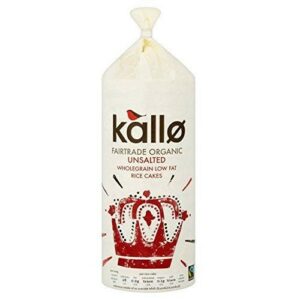 KALLO ORGANIC RICE CAKES UNSALTED 130 grms