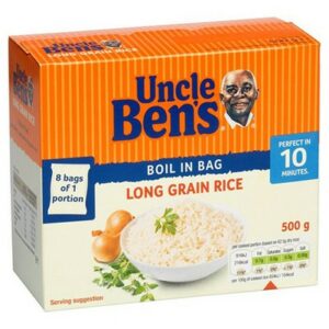 UNCLE BENS LONG GRAIN RICE BOILING BAG 8X63 GRMS