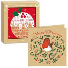 I XMAS CARDS KRAFT ROBIN 10 PCS.