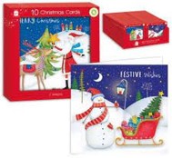 I XMAS CARDS  WHIMSICAL SCENE 10 PCS.