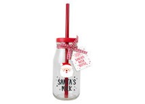 I XMAS GLASS MILK BOTTLE