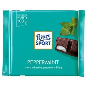 RITTER SPORT PEPPERMINT CHOC BAR 100 GRMS