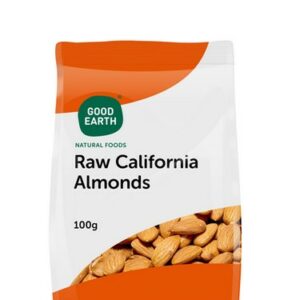 GOOD EARTH ALMONDS CALIFORNIAN 100 grms
