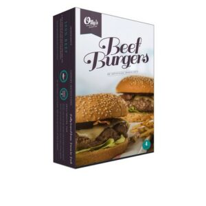 OLLYS BEEF BURGERS X 4 680 GRMS