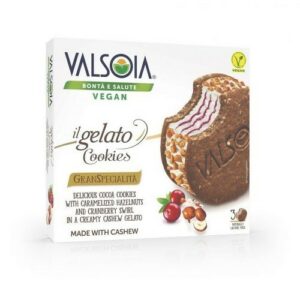VALSOIA IL GELATO 3 CRANBERRY SWIRL COOKIES - CASHEW BASED