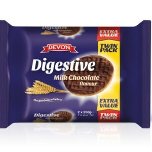 DEVON DIGESTIVE MILK CHOCOLATE FLAVOUR - TWIN PACK 500 GRMS