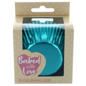 IPAK BAKING CASES FOIL AQUA 50X05 CMS