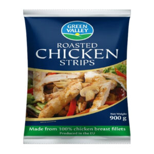 GREEN VALLEY ROASTED CHICKEN STRIPS 900 GRMS