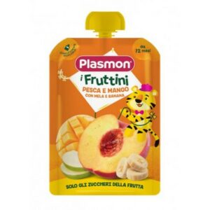 PLASMON SPREMI FRUTTINI TODDLER POUCHES - PESCA & MANGO 130 GRMS