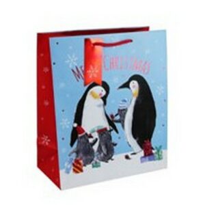 I XMAS GIFT BAG LARGE WINTER PENGUINS 1 PCS.