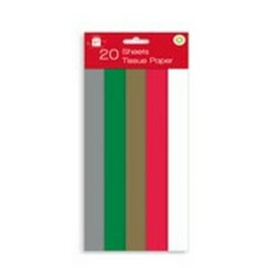 I XMAS TISSUE PAPER SHEETS ASST COLOURS 20X1 PCS.