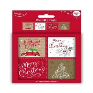 I XMAS GIFT TAGS CONTEMPORARY 32 PCS.