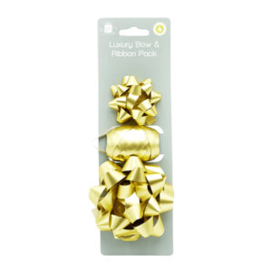 I XMAS BOW AND RIBBON SET GOLD