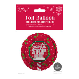 I XMAS FOIL BALLOON SANTA STOP HERE 18"