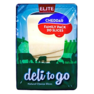 ELITE D2GO FAMILY PACK WHITE CHEDDAR SLICES 400 GRMS