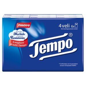TEMPO HANKY CLASSIC SINGLE PK 6 PCS.