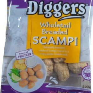 DIGGERS WHOLE TAIL BREADED SCAMPI 220 GRMS