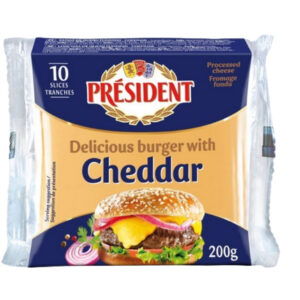 PRESIDENT HAMBURGER CHEESE SLICES 200 GRMS