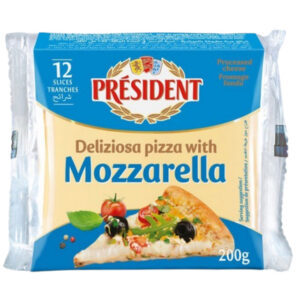 PRESIDENT MOZZARELLA SLICES 200 GRMS