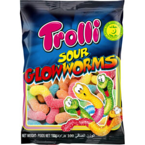 TROLLI HALAL SOUR GLOWWORMS 100 GRMS