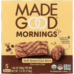 MADEGOOD SOFT GRANOLA BARS CHOCOLATE CHIP 5X150 GRMS
