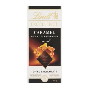 LINDT EXCELLENCE CARAMEL WITH A TOUCH SEA SALT 100 GRMS