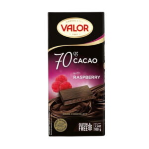 VALOR 70% DARK CHOC RASPBERRY 100 grms
