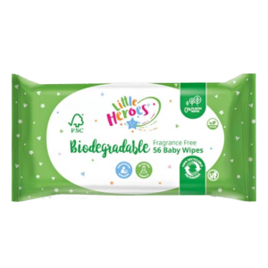 I LITTLE HEROES FRAGRANCE FREE BIODEGRADABLE BABY WIPES 56 PCS.