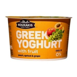 KOUKAKIS GREEK YOGURT 0%(APRICOT, PEACH,GRAPE) 150 GRMS