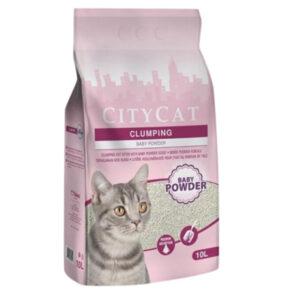 CITY CAT CLUMPING BABY POWDER CAT LITTER 10 LTR