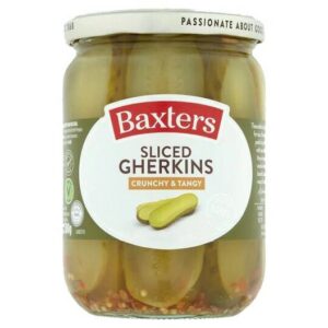 BAXTERS SLICED CRUNCHY TANGY GHERKINS 540 GRMS