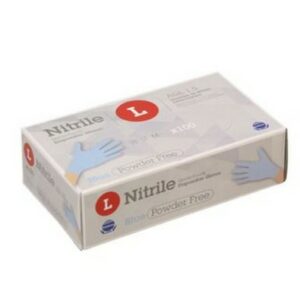 RUBBEREX GLOVES PF BLUE NITRILE LARGE 100 PCS.