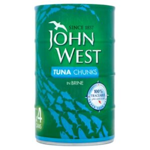 JOHN WEST TUNA CHUNCKS IN BRINE 4X145 GRMS