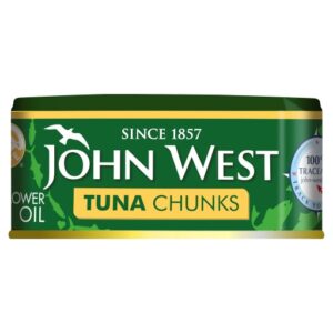 JOHN WEST TUNA CHUNKS IN SUNFLOWER OIL 145 GRMS