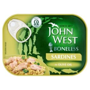 JOHN WEST BONELESS SARDINES IN OLIVE OIL 95 GRMS