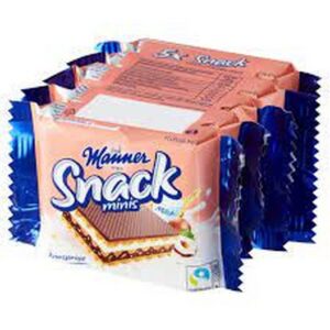 MANNER SNACK MILK HAZELNUT 5X25 GRMS