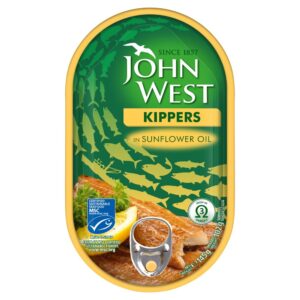 JOHN WEST KIPPERS FILLETS SUNFLOWER OIL 145 GRMS