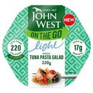 JOHN WEST OTG LIGHT GREEK TUNA PASTA SALAD 220 GRMS