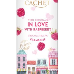 CACHET WHITE CHOCOLATE 27% RASPBERRY 100 GRMS