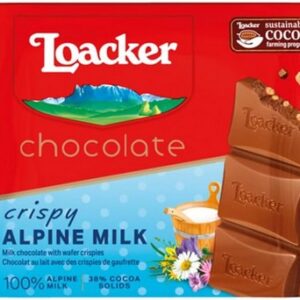 LOACKER CHOCOLATE BARS - CRISPY ALPINE MILK 54 GRMS