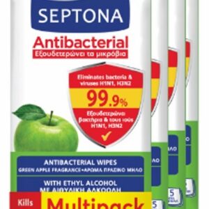 SEPTONA WIPES GREEN APPLE MULTIPACK  4X15 PCS.