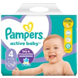 PAMPERS GIANT ACTIVE BABY 4 MAXI  76 PCS.