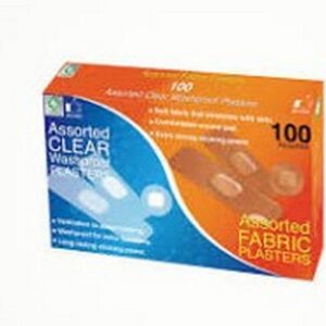 I A & E PLASTERS CLEAR WASH PROOF & FABRIC 100 PCS.