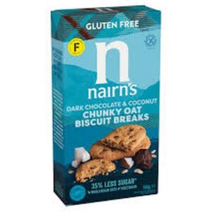 NAIRNS G/F CHOC & COCO CHU BISCUITS 160 GRMS