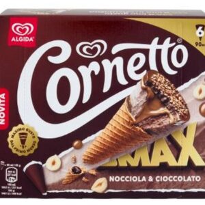 ALGIDA CORNETTO MAX NOCCIOLA & CIOCCOLATO MULTIPACK X6 390 GRMS