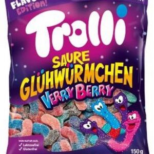 TROLLI VERY BERRY SOUR GLOWWORMS 150 GRMS
