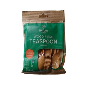 IPAK NATURE CUTLURY WOOD FIBRE TEASPOONS 25PCS  13 CMS