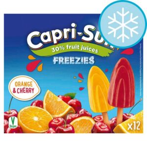 CAPRI SONNE 30% FRUIT FREEZIES - ORANGE & CHERRY ICE LOLLIES 12X35 GRMS