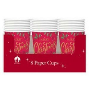 I XMAS PAPER CUPS TRADITIONAL 8 PCS.