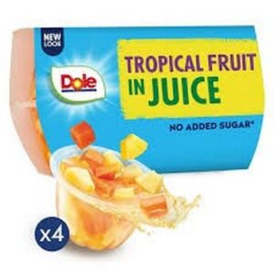 DOLE TROPICAL FRUIT IN JUICE NO SUGAR ADDED 113 GRMS